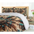 thumbnail image 4 of Ambesonne Rustic Duvet Cover Set, Ethnic Southwestern Feathers, Queen, Redwood and Dark Turquoise, 4 of 6