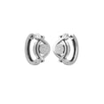 thumbnail image 3 of ARAIYA FINE JEWELRY 925 Sterling Silver Round-Shape Diamond Cluster Hoop Earrings (1/3 Cttw, I-J Color, I2-I3 Clarity), 3 of 7