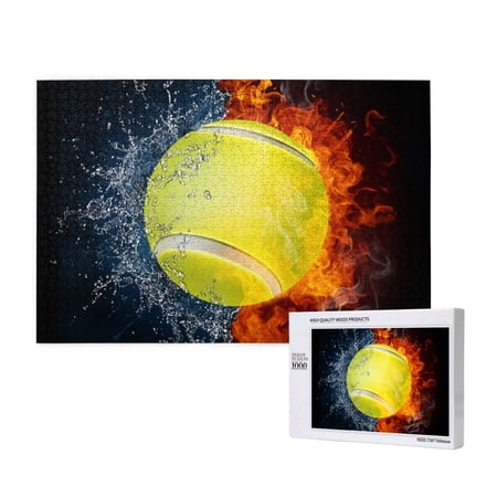 Rateoe Tennis Ball In Fire And Water Pattern Wooden Picture Puzzle 1000 Piece Jigsaw Puzzle Family Fun Puzzle Home Décor Puzzle Gift Puzzle(Horizontal style) Rateoe Tennis Ball In Fire And Water Pattern Wooden Picture Puzzle 1000 Piece Jigsaw Puzzle Family Fun Puzzle Home Décor Puzzle Gift Puzzle(Horizontal style)