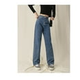 thumbnail image 6 of Straight Leg Jeans for Women,High Waisted Wide Leg Loose Microelastic Wide Leg Denim Pants Washed denim jeans for women, 6 of 17