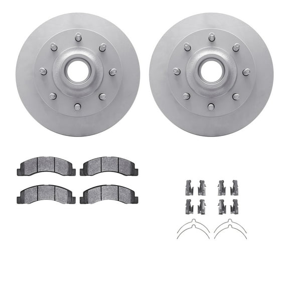 Dynamic Friction Company Front Geospec Brake Rotors with Ultimate Duty Performance Brake Pads includes Hardware 4412-54025