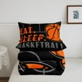 thumbnail image 5 of Basketball Queen Comforter Set Sports Bedding Sets Teen Sport Game Ball Theme Down Comforter Basketball Decor Bedroom Bed Set Sports Comforter Sets 3 Pcs Black Orange, 5 of 7