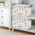 thumbnail image 2 of Yayeee Foldable Storage Basket for Shelves with Handles Set of 2 Waterproof Cloth Bins, White Minimalist Triangles, 2 of 7
