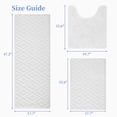 thumbnail image 2 of Yamaziot 3pcs Bathroom Rugs Set with U-Shaped Mat, Non Slip, Quick Drying, Ultra Soft and Water Absorbent Bath Rug Carpet Machine Washable Rug, White, 2 of 8