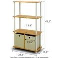 thumbnail image 2 of Furinno Go Green 4-Tier Storage Rack Shelving Unit w/Bins in Set of 2, 2 of 9
