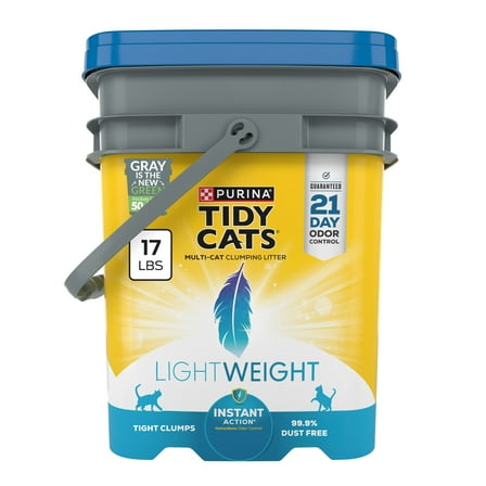 Purina Tidy Cats Instant Action LightWeight Cat Litter, Floral Scent, 17 lb Pail