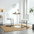 thumbnail image 2 of White PU Barstool Set of 2 - Modern Counter Height Chairs for Kitchen and Dining, 2 of 9