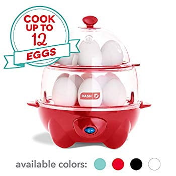 Dash DEC012RD Deluxe Rapid Cooker Electric for Hard Boiled, Poached, Scrambled Eggs, Omelets, Steamed Vegetables, Seafood, Dumplings & More, 12 capacity, with Auto Shut Off Feature (What's The Best Way To Steam Vegetables)