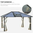 thumbnail image 4 of Outsunny 12' x 14' Hardtop Gazebo, Aluminum Frame and Polycarbonate Roof, 4 of 9