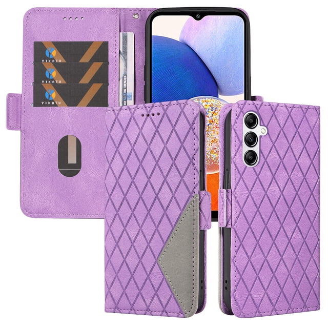 Compatible with Samsung Galaxy A14 5G/ 4G PU Leather Wallet Case with Card Holder Magnetic Closure Cover