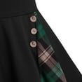 thumbnail image 4 of MSJUHEG Fall Dresses For Women 2023 Green Dress Women Plus Size Plaid Insert Mock Button Long Sleeve Dress Homecoming Dresses Green M, 4 of 5