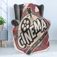 thumbnail image 4 of Vintage Soft Flannel Fleece Throw Blanket, Retro Cinema Movie Vintage Paper Texture Hollywood Stars Theme Image Print, Cozy Plush for Indoor and Outdoor Use, 60" x 80", Brown Ecru Grey, by Ambesonne, 4 of 5