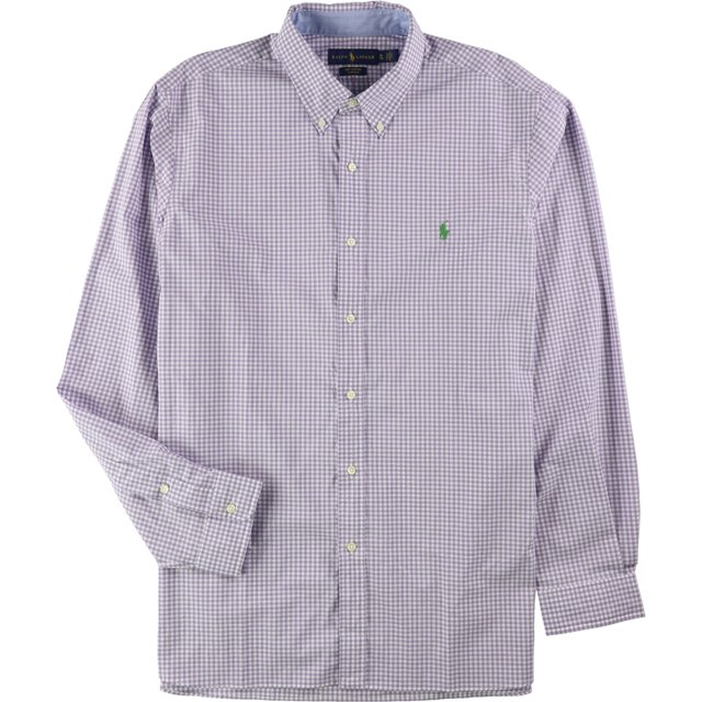 Ralph Lauren - Camisa deportiva con botones para hombre, ajuste clásico, color morado, extragrande