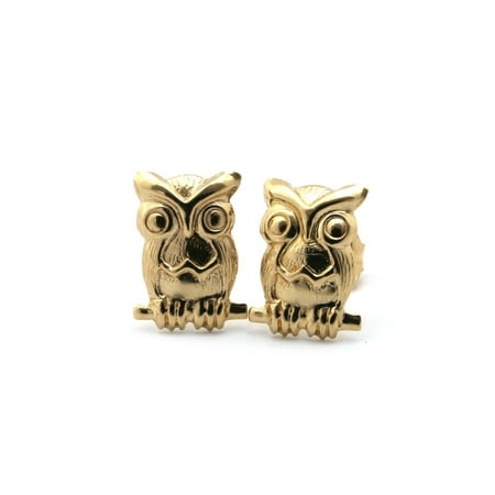 14k Yellow Gold Owl Stud Earrings 14k Yellow Gold Owl Stud Earrings