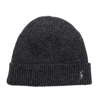 Ralph Lauren ニット帽 ダークグレー ONE SIZE Polo Ralph Lauren Unisex Lambswool Skullie Cap Beanie Hat Wool