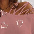 thumbnail image 4 of ICHUANYI Clearance Women Summer Short Sleeve Print Strapless T-Shirt Tops Blouses(Pink, S) ICHUANYI WER2023080815080, 4 of 9