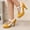 Yellow, variant on Women's Vintage Color Block Stilettos Lace Trim Bowknot Low Heel with Hook and Eye Closed Toe Marie Jane Shoes