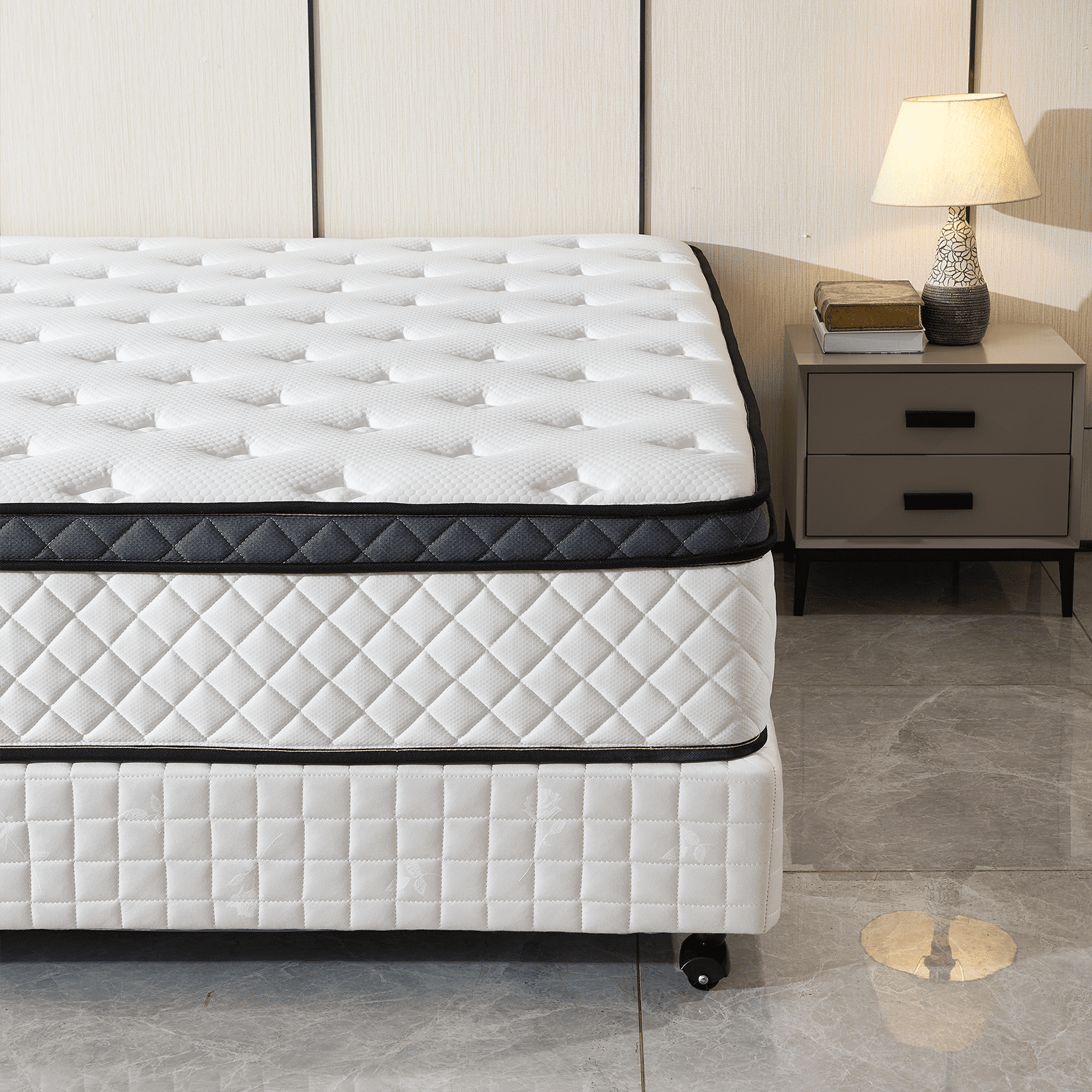 Sentryse 12" Queen Euro Top Hybrid Mattress, Medium Firm Mattress in a Box
