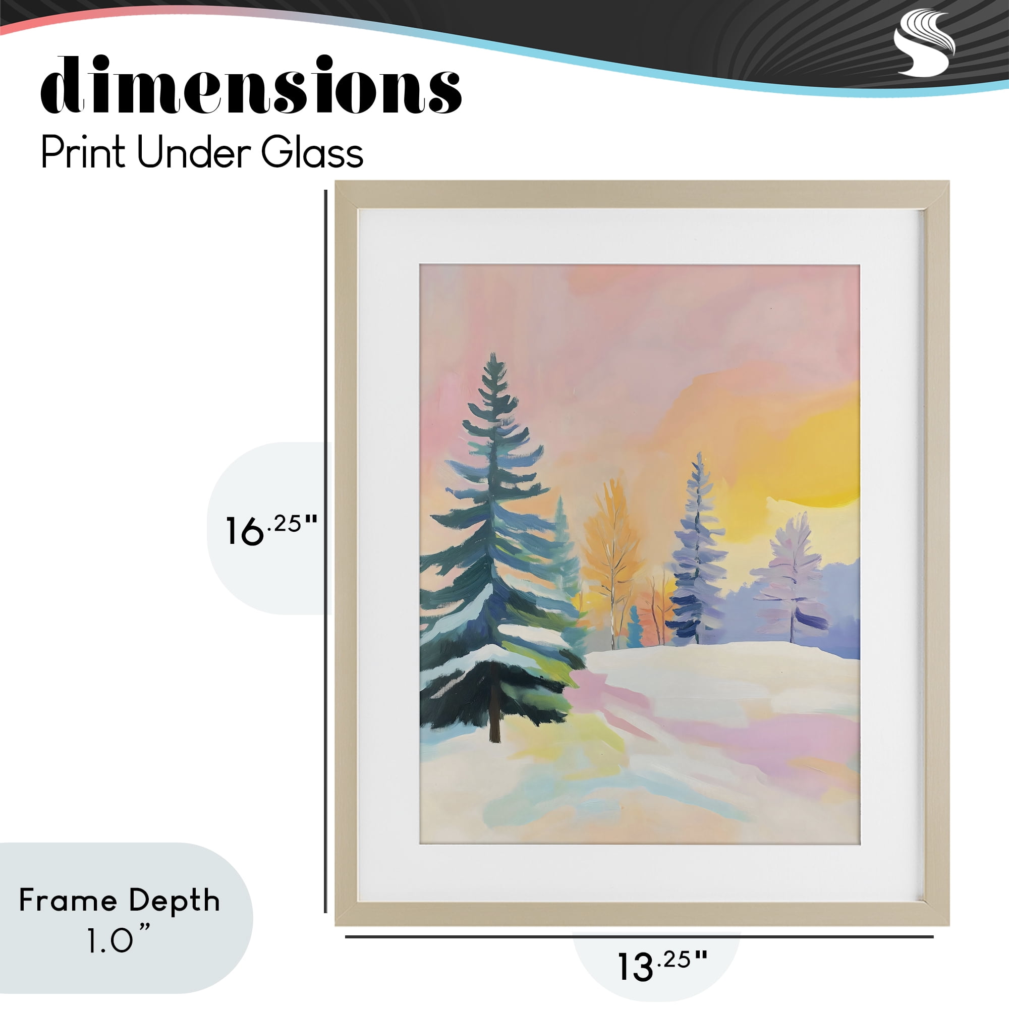 Stupell Industries Winter Forest Snowscape in Pastels Birch Framed Print Under Glass, design by The Prints Vibe
