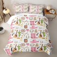 thumbnail image 2 of jejeloiu Rustic Bull Skull Twin Quilt Set Kids,Western Cowgirls Boots Bohemian Exotic Style Twin Coverlet Set For Girls,2-Piece, 2 of 7