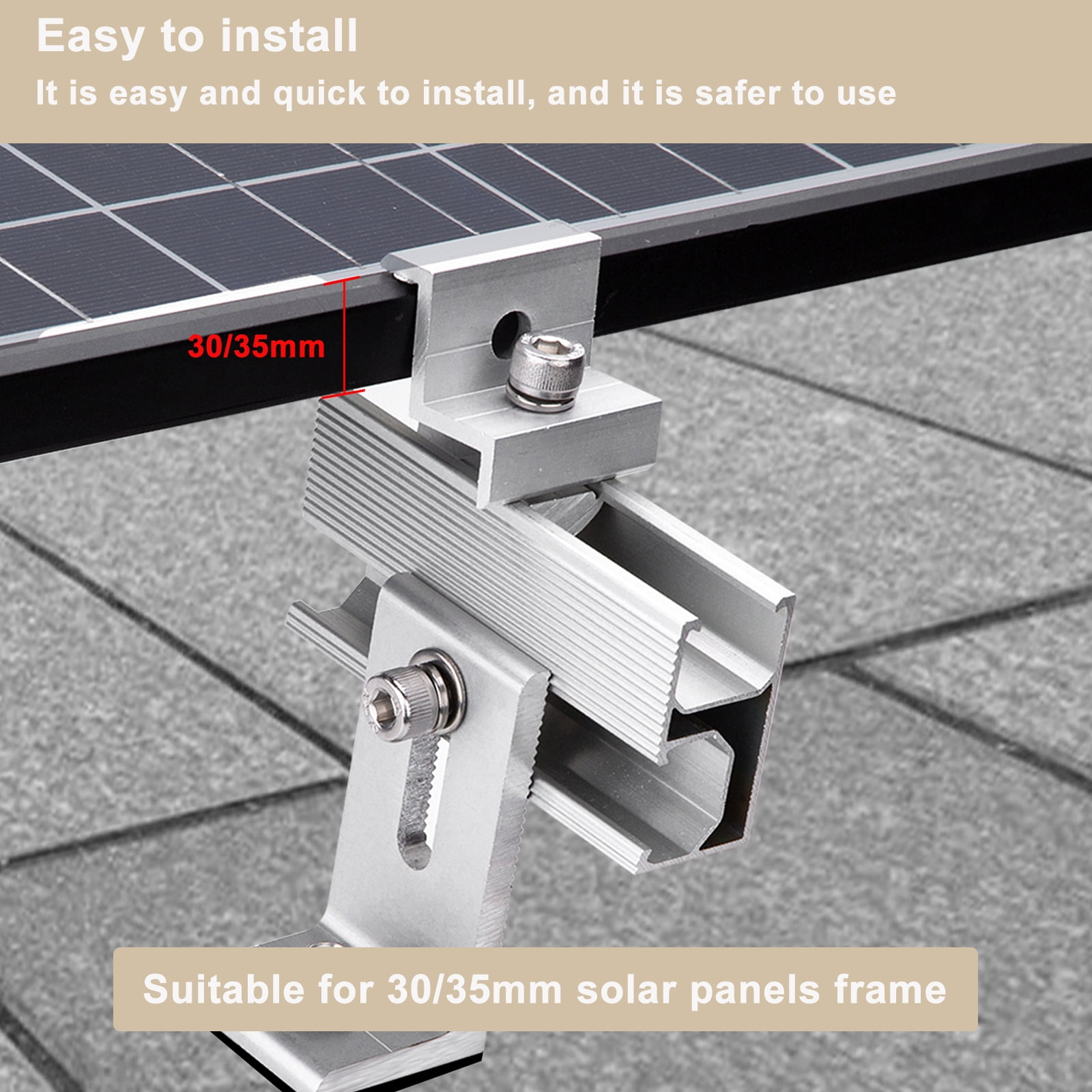 Solar Panel Mounting Bracket Kit, Solar Roof Mount Kit for 1-4 Pieces Thickness 1.18”/1.37” Solar Panels