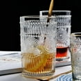 thumbnail image 4 of HLONK Romantic Embossed Water Glass Premium Glass Set For Refreshments  Soda & Beverages  Perfect For Dinner Parties  Bars & Restaurants, 4 of 4