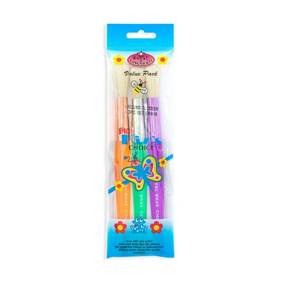 BIG KIDS CHOICE ROUND TODDLER BRUSH SET 3PCS