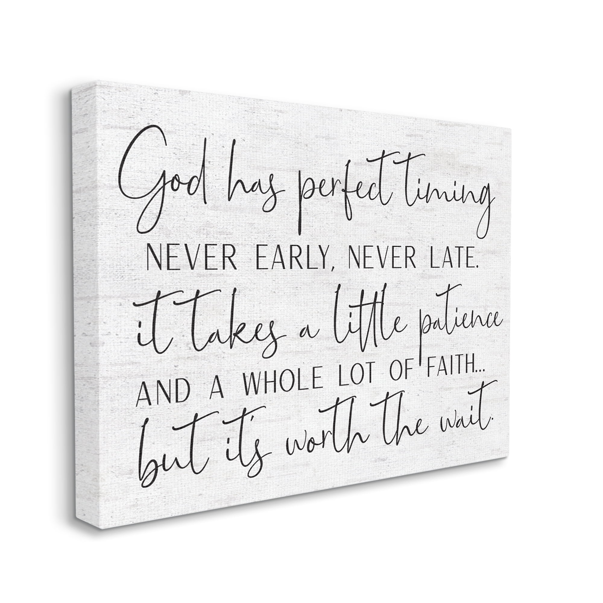 Stupell Industries Inspirational Patience Quote Religious Script Birch Pattern Graphic Art Gallery Wrapped Canvas Print Wall Art, Design by Lettered and Lined