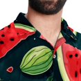 thumbnail image 5 of Watermelon Men's Short Sleeve Hawaiian Print Button Down Beach Shirt, 5 of 6