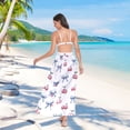 thumbnail image 7 of Women Sarong Wraps Cherry Bow Swimsuit Beach Pareo Bikini Coverups Skirt L, 7 of 7