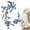 Blue, variant on Clearance Cherry Blossom Patch, Embroidered Iron on Or Sew on Flower Applique with Branch Design for Backpack, Jacket, Jeans, Tote Bag, Dress and DIY Decoration, 14.6 x 5.5 Inch