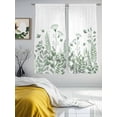 thumbnail image 3 of Sage Green Spring Floral Sheer Curtains 63 Inch Length 2 Panels Set, Watercolor Elegant Pastoral Flowers Voile Window Treatment Curtains Sheers Drapes for Bedroom/Living Room/Kitchen 52x"63"x2, 3 of 7