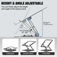 thumbnail image 4 of Laptop Stand for Desk, Adjustable Computer Stand with 360° Rotating Base, Ergonomic Laptop Riser for Collaborative Work, Foldable & Portable Laptop Stand, fits for All 10-16" Laptops Green, 4 of 7