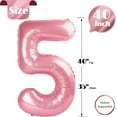 thumbnail image 5 of Number Balloon 40 Inch for Birthday Decorations, Large Foil Balloon Numbers, Mylar Giant Birthday Balloon for Boy Girls Women Men, 5 of 17