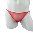 thumbnail image 4 of WZXFASHION Mens Open Front Mesh G String Pouch Underwear Panties T-Back Thong Bikini Intimates Red L, 4 of 6