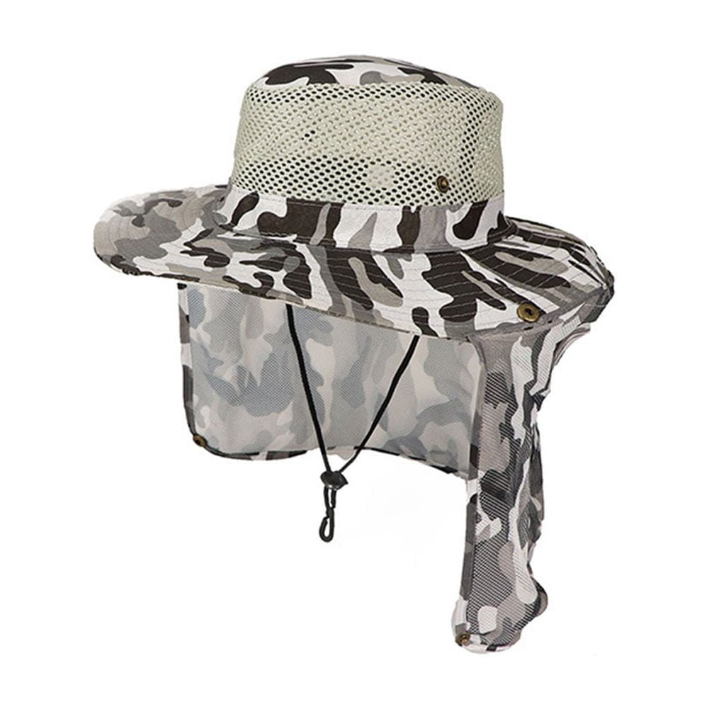 Sunjoy Tech Mens Wide Brim Sun Hat with Neck Flap Fishing Safari Cap for Outdoor Hiking Camping Gardening Lawn Field Work