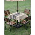 thumbnail image 5 of Square Outdoor Tablecloth with Umbrella Hole Midnight Blue Striped Outside Table Cloth Waterproof Patio Table Cover Beige Geometric Modern Art Zipper Tablecloths for Picnic Party Camping 60x60 Inch, 5 of 8