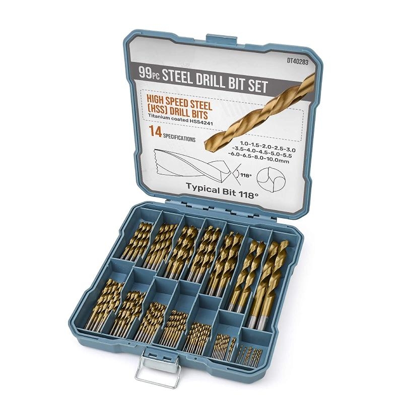 99/130 Pieces HSS Metal Drill Bits Set for Drilling in Metal Plastic Wood Modern DIY Necessary Tools High Hardness