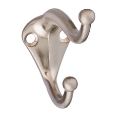 

2PC National Hardware National Hardware - N325-480 - 2.75 in. L Satin Nickel Silver Zinc Coat/Hat Hook 35 lb. capacity - 1/Pack