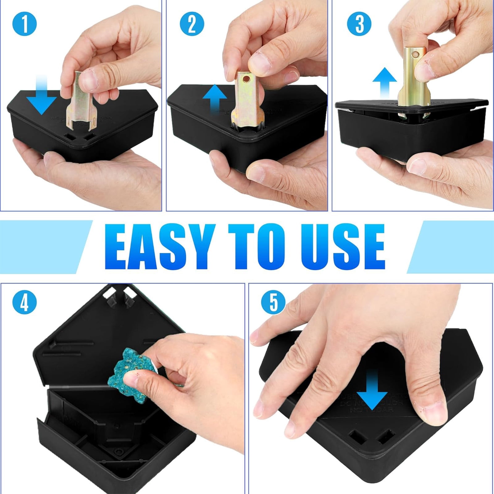 HYEASTR 24 Pack Mouse Bait Station Outdoor Indoor - Reusable Rodent Bait Station Mice Trap Small Rats Poisoning Bait Station Box, Friendly for Children & Pets, Suitable for Small Mice