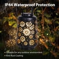 thumbnail image 6 of The Growing Ground 2 Pack Solar LED Lantern Lights with Handle, Outdoor Decorative Floral Cutout Lights for Patio, Garden, Yard, Pathway, Black, 6 of 10
