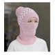 thumbnail image 3 of Gorro de invierno para mujer, conjunto de bufanda circular peruana, gorros con orejeras de esquí, pompones con forro polar de doble capa rosa kaili Sencillez, 3 of 3
