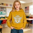 thumbnail image 6 of Fiaer Kids Highland Cow Hoodie Cowboys Shirt Funny Graphic Sweatshirt Cute Tops,Size 2-14 Years Yellow 160, 6 of 8