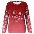 thumbnail image 5 of Christmas Sweatshirts for Women Plus Size Long Sleeves Color Tunic Tops Crewneck Hoodless Tunic Tops Casual Sweatshirt, 5 of 5
