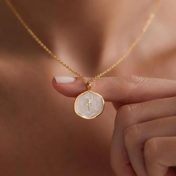 THEMEROL Teens Gifts Gold Cross Necklaces Teenager Women Birthday Daughter Her Christian Baptism Faith Confirmation Gift Christmas Stocking Valentines Day Easter Basket Stuffer