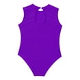 thumbnail image 6 of inhzoy Kids Girls Sleeveless Shiny Rhinestones Gymnastics Ballet Dance Leotard Unitard Purple 14, 6 of 7