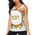 thumbnail image 2 of Picia World Travel3 Pattern Women's Workout Tank Top,Breathable Activewear,Slim Fit Athletic Top,Versatile Workout Moisture-wicking top-Small, 2 of 9