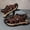 Dark Brown, variant on Men's Brown Genuine Leather Closed Toe Outdoor Hiking Sandals Adjustable Velcro Back Strap Trekking Shoes