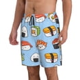 thumbnail image 2 of Disketp Men'S Swim Trunks Hawaiian Breathable Surf Beach Swimsuits Mesh Lining Beach Shorts With Pockets-Kawaii Sushi (2), 2 of 9