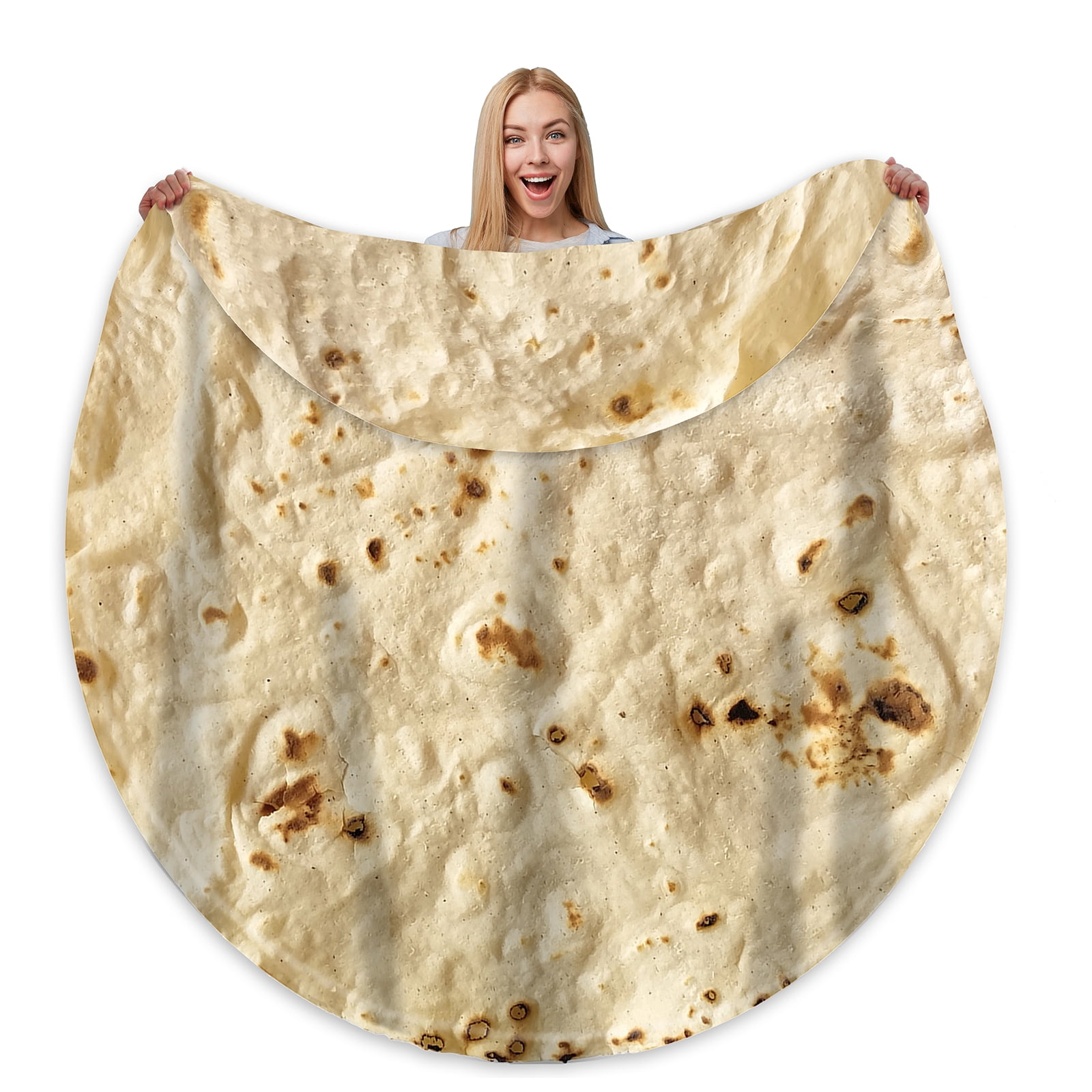 Tortilla Blanket Adult Size Giant Double Sided for Kids Funny Realistic
